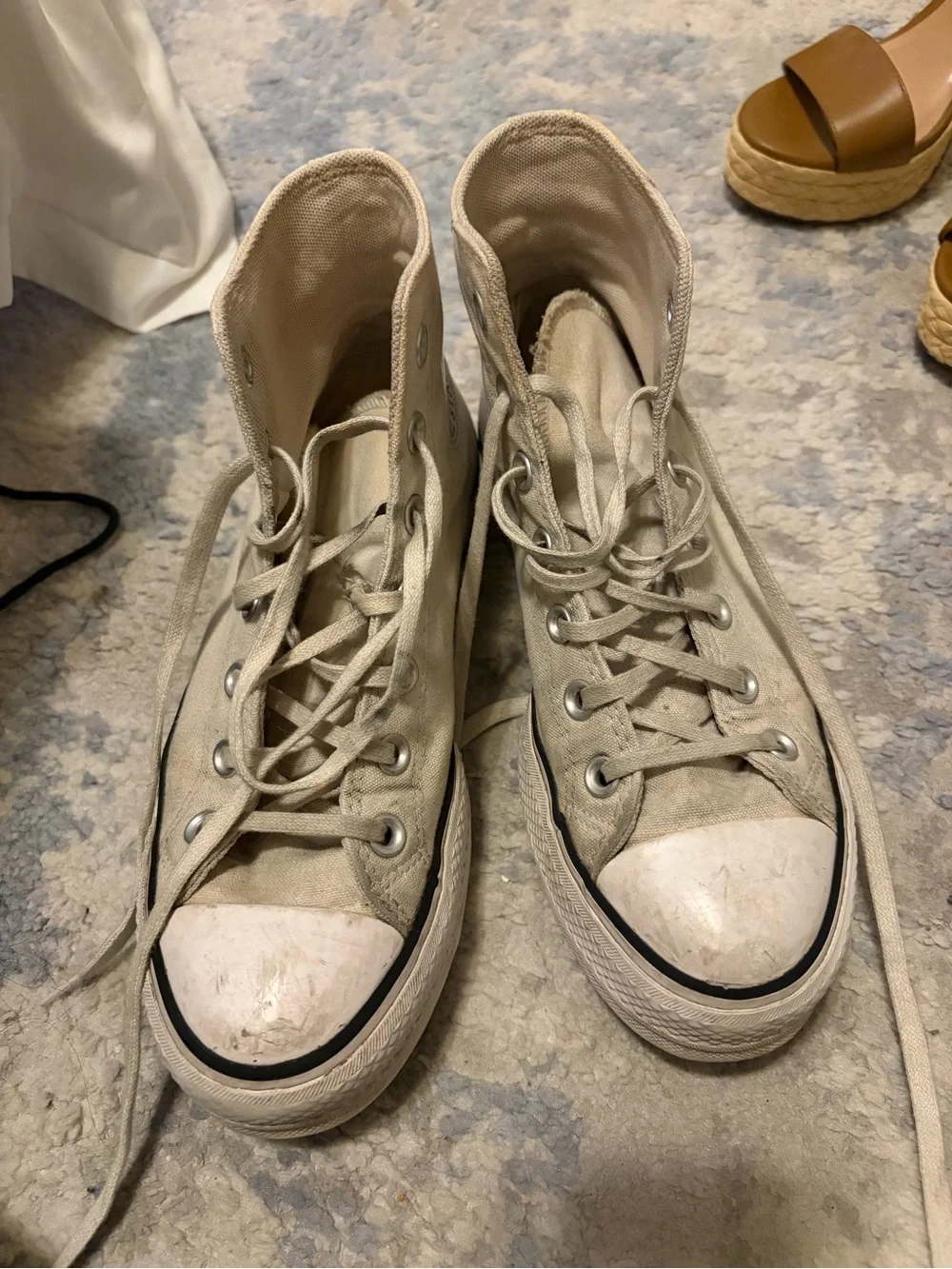 Converse White High-Top Platform Chuck Taylor Sneaker